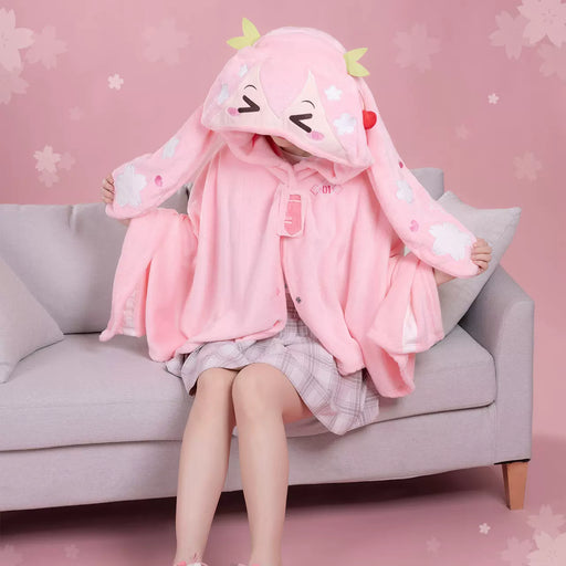 Vocaloid - Sakura Miku: Official Hooded Blanket - Moeyu